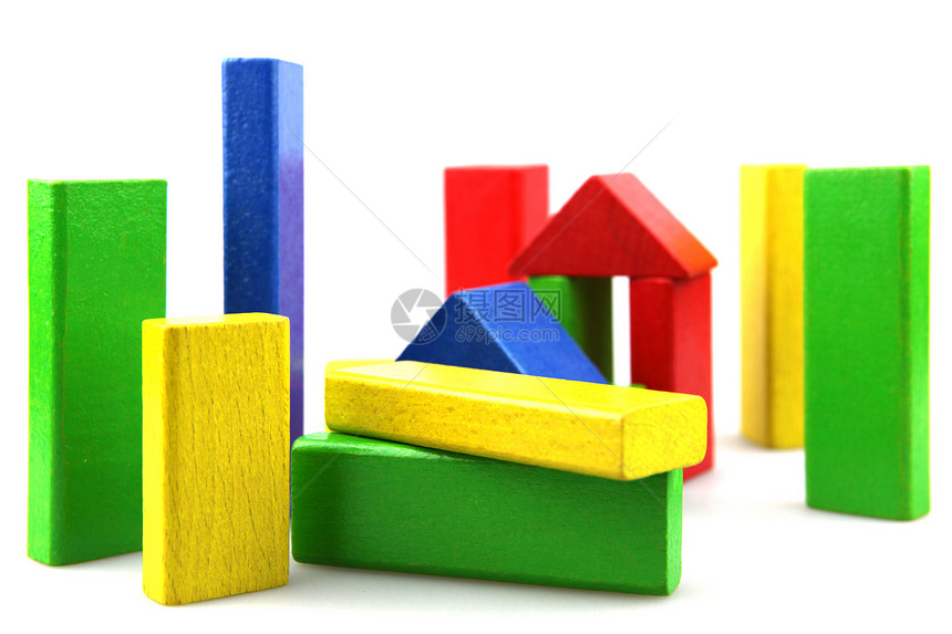 木制构件建筑物孩子红色绿色游戏黄色玩具木头操场构造图片