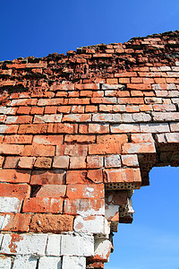 天体背景上的老砖墙Name材料房子棕色石头灰尘修理岩石拆除红色水泥背景图片