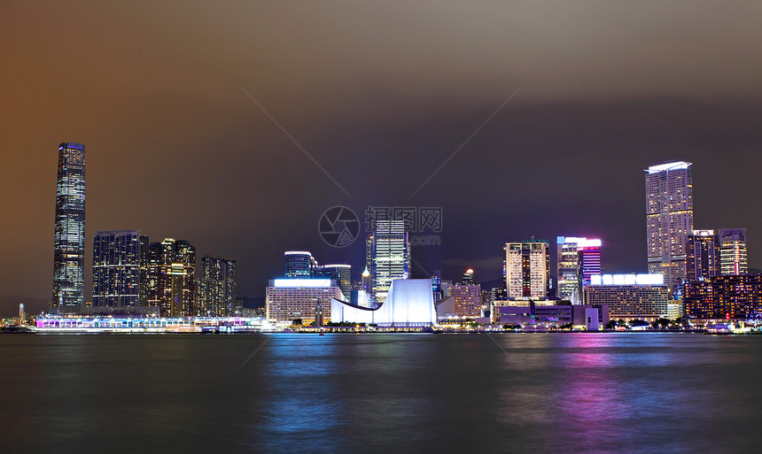 夜里九龙摩天大楼玻璃场景港口办公室顶峰城市市中心天空石头图片
