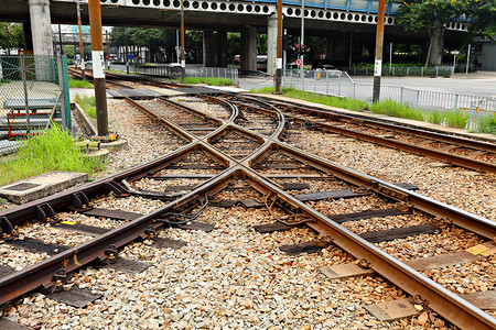 铁路穿越节点通道财富轨枕路口运输旅行火车车站背景图片