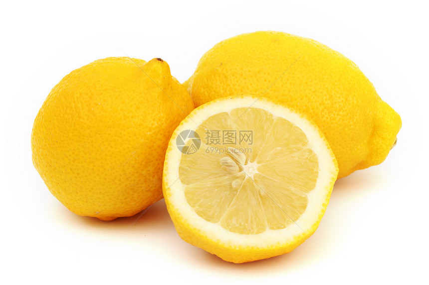 黄黄柠檬水果食物甜点叶子美食工作室蔬菜宏观果汁营养图片