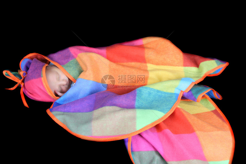 新生儿睡觉毯子新生男性睡眠儿子保护青年白色工作室孩子图片