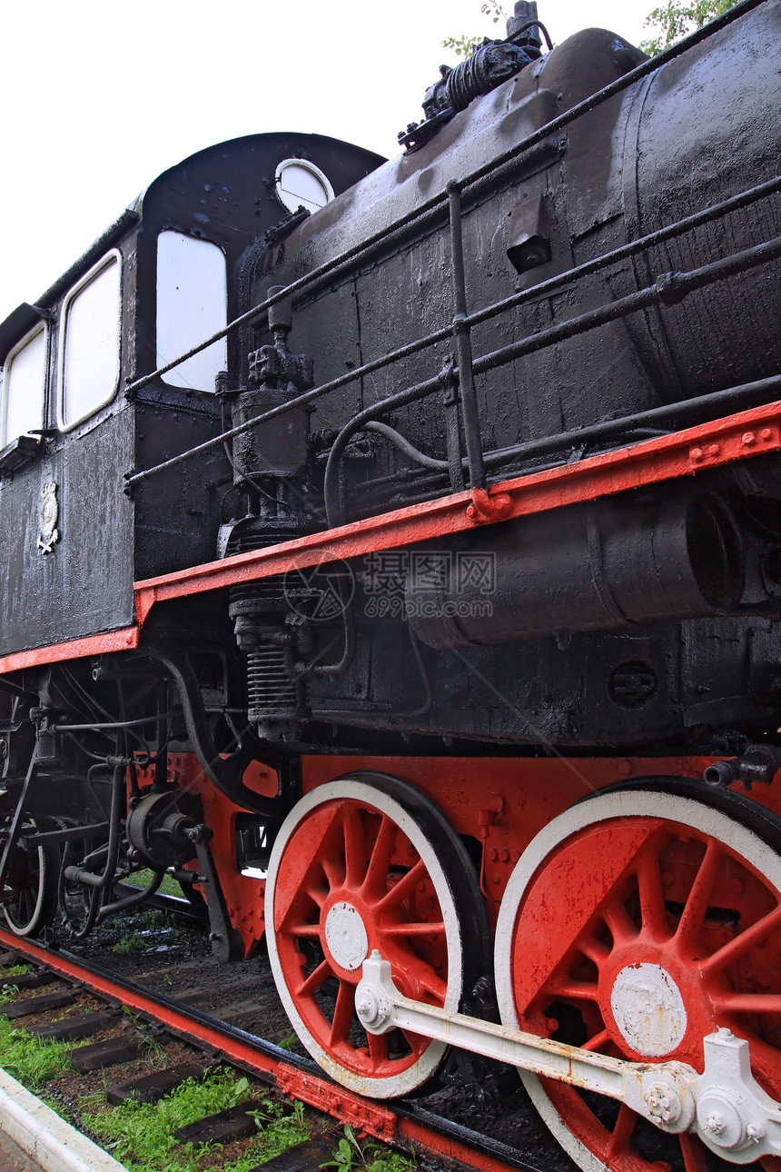 停止时的老火车头方向盘力量车轮车辆运输轮子旅行活力工程机车技术图片
