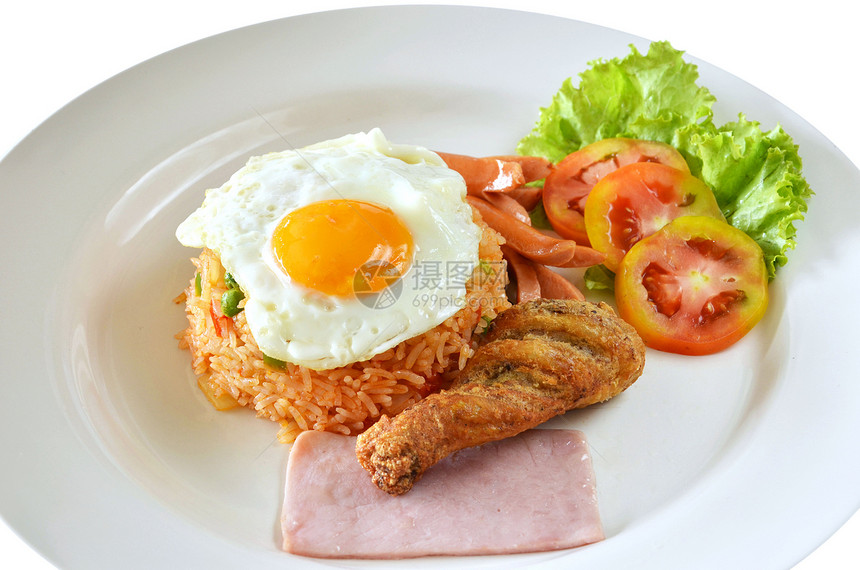 炒米饭烹饪粮食午餐菜单盘子香肠食物课程香料早餐图片
