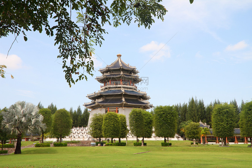 中华花园旅行公园植物装饰天空房子城市桌子文化建筑图片