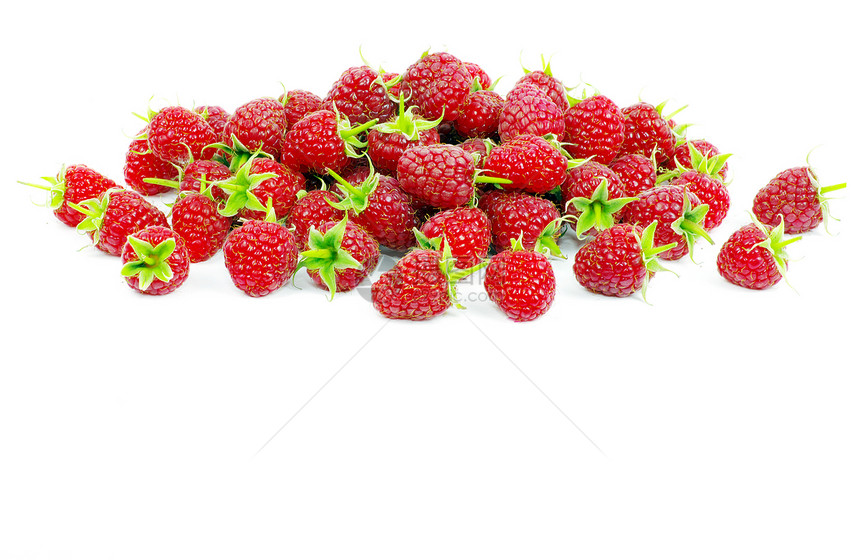 树莓草莓叶子食物白色果味覆盆子红色绿色养分活力宏观图片