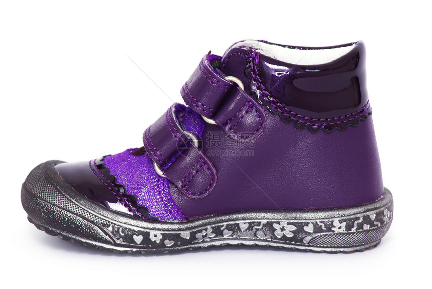 鞋女性紫色靴子女孩幼儿园儿童衣服装饰品季节赃物图片