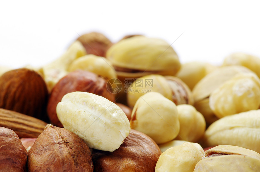 坚果活力棕色松树榛子食物水果种子小吃核桃饮食图片