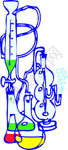 班亚斯设备实验室向量试剂绘画管子科学知识教育液体试管连接器设计图片