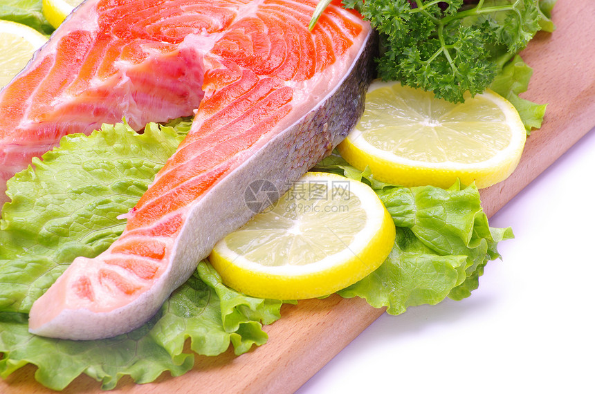 生鲑鱼红色宏观香料橙子海鲜牛扒美食鳟鱼白色食物图片