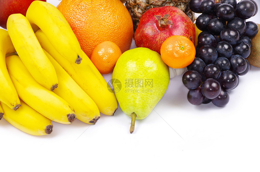 水果果热带美食团体菠萝柑桔水果香蕉养分小吃甜点图片