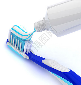 牙刷管子白色牙科刷子洗澡预防口服蓝色呼吸卫生背景图片