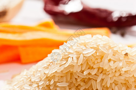 大米和蔬菜粮食玉米食品烹饪爬坡食物种子胡椒背景图片