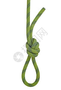 白线上孤立的爬绳结合作安全韧性白色运动绳索团队力量蓝色电缆背景图片