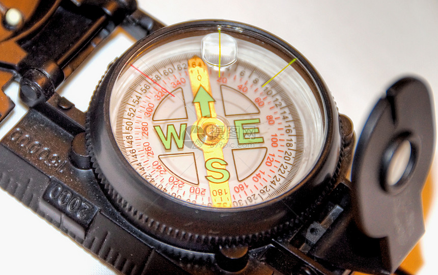 白背景的指南针 业务战略 方向磁场罗盘乐器远足概念商业旅行场地磁铁勘探图片