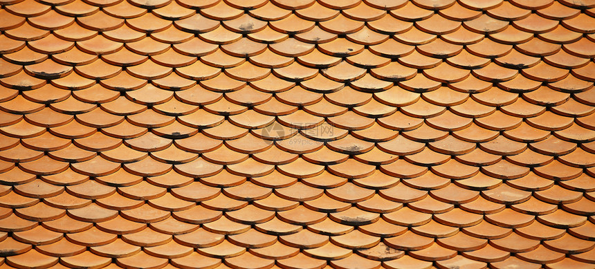 现代瓷砖屋顶蓝色黏土陶瓷制品建筑学橙子材料红色天空条纹图片
