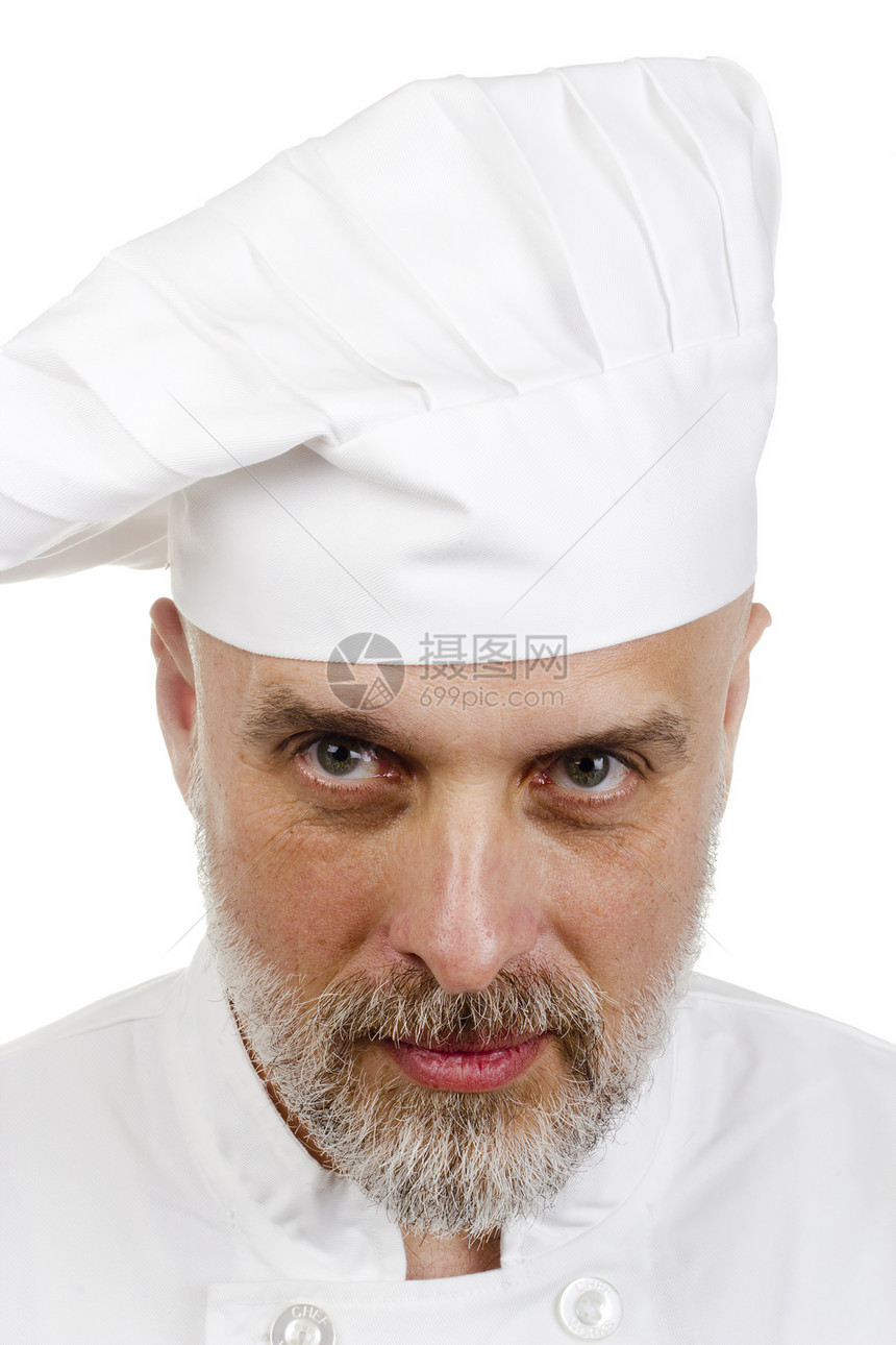 厨师的肖像餐厅烹饪工作服服装美食服务情感工人男人面包师图片