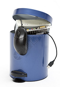 含有电子废物的垃圾回收桶计算机插头相机垃圾桶电子产品电脑老鼠电缆部分技术背景