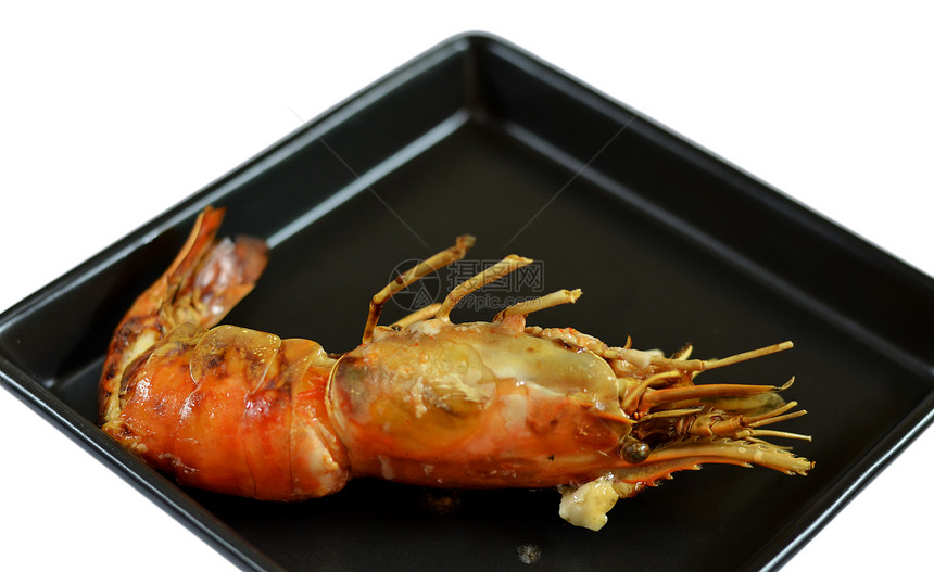 Grilled 虾虾烧烤红色餐厅食物海鲜烹饪饮食美食小吃营养图片