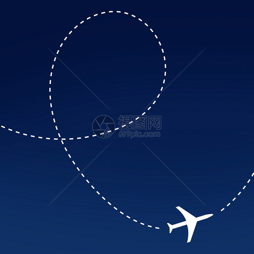 飞机航线弹道商业乘客货物世界蓝色天空插图航空公司线条图片