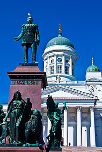 建筑图则赫尔辛基大教堂正方形建筑楼梯教会大教堂历史性雕像旅行雕塑建筑学背景