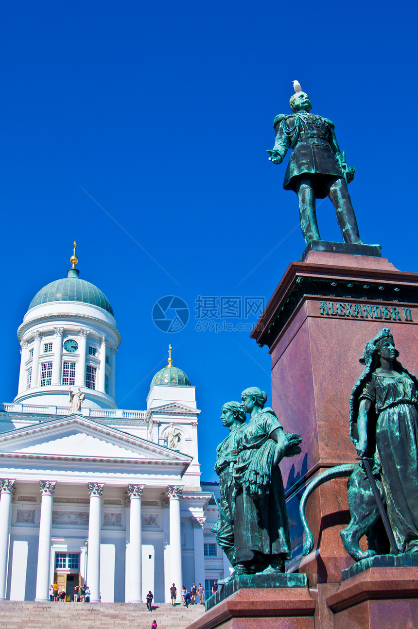 赫尔辛基大教堂雕塑首都旅行楼梯纪念碑建筑地标建筑学城市教会图片