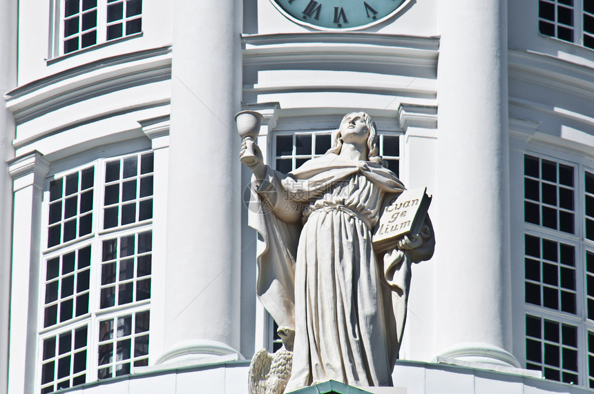赫尔辛基大教堂首都圆顶晴天白色雕塑宗教纪念碑建筑大教堂教会图片