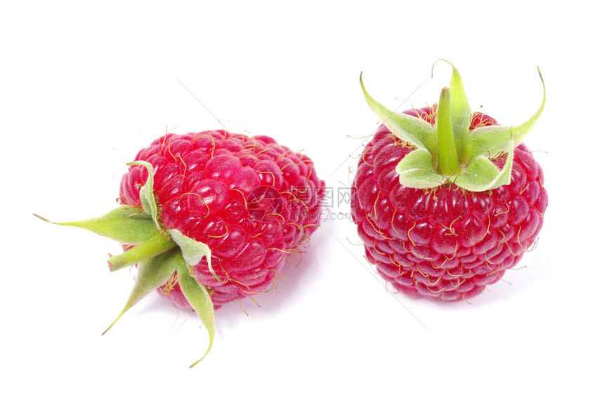 树莓草莓饮食宏观水果叶子养分白色覆盆子甜点绿色食物图片