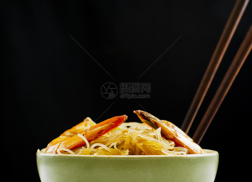 碗中的贪婪米粉食物小菜美食盘子面条筷子芹菜煎饼菲律图片