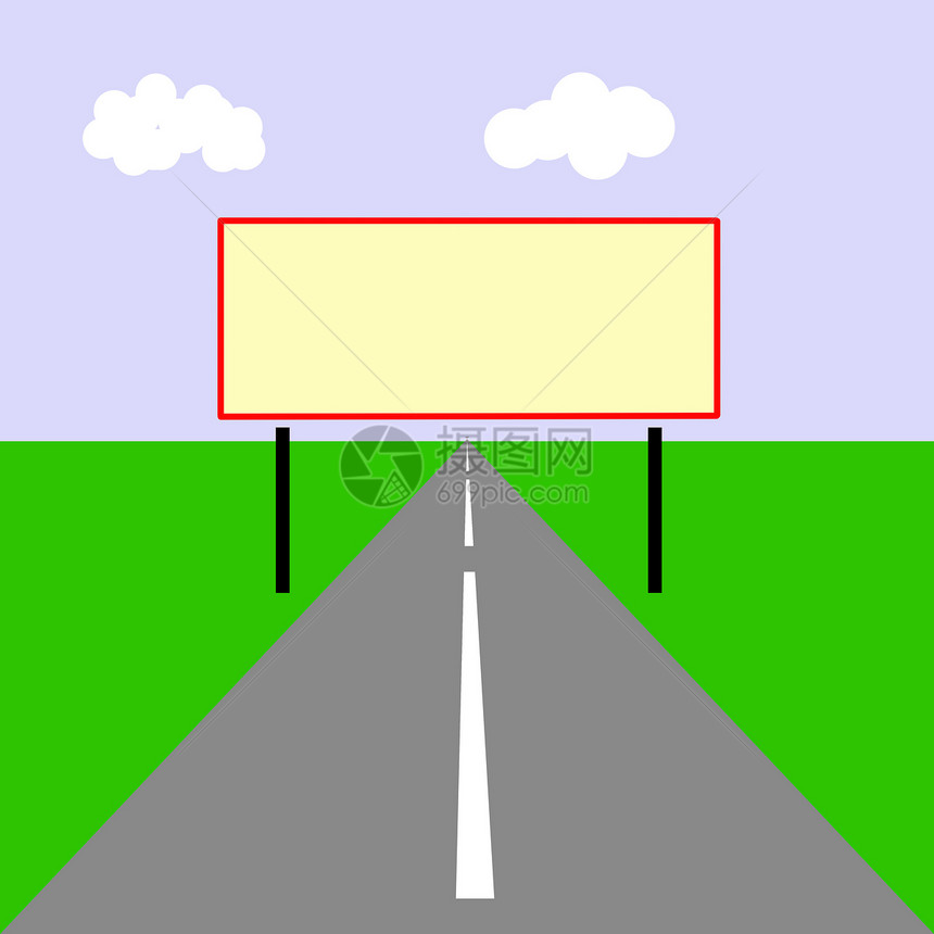 道路广告牌的矢量绘图图片
