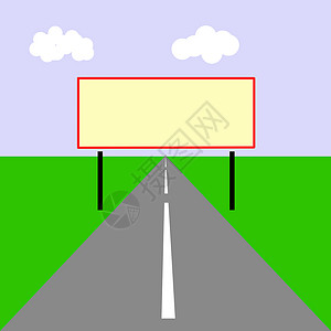 道路矢量素材道路广告牌的矢量绘图背景