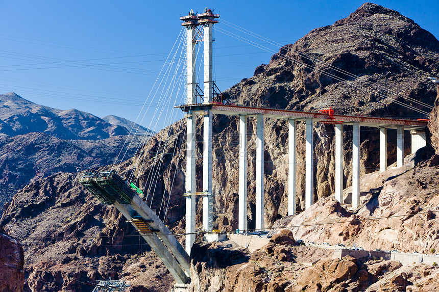 美国亚利桑那内瓦达州胡佛大坝桥上旅行弹幕建筑学世界障碍位置外观建筑图片