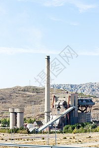 埃斯库查尔西班牙阿拉贡埃斯库查采矿博物馆营地采矿工业烟囱博物馆外观矿业背景