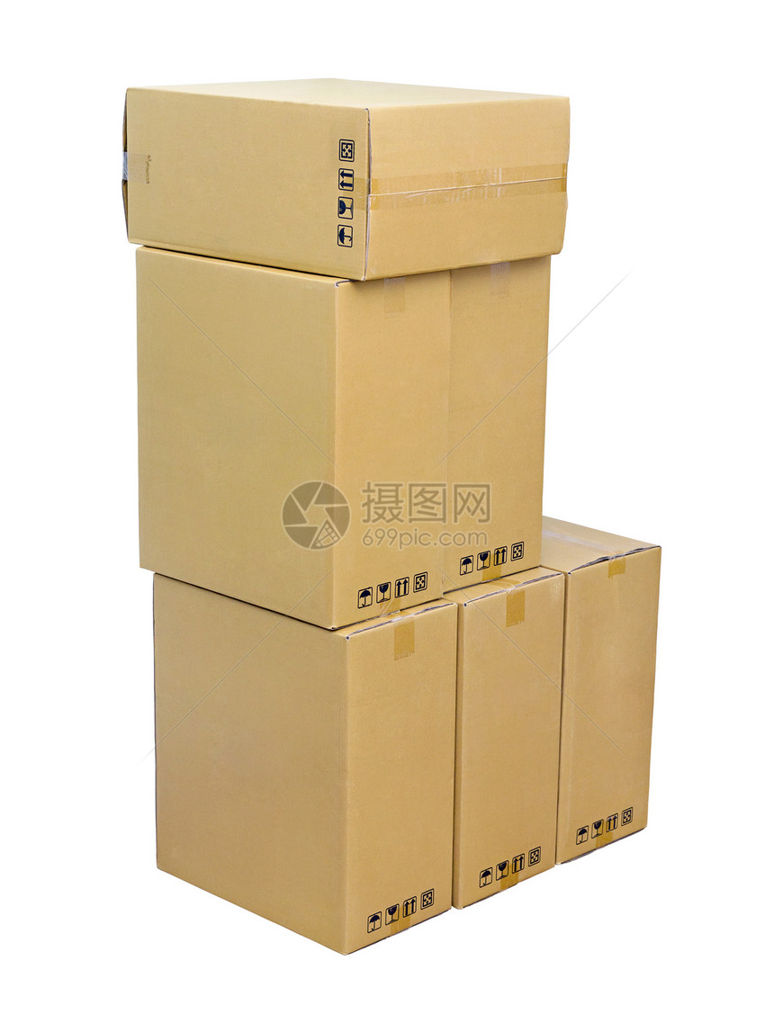 纸板盒堆叠商品储存送货仓库邮件白色邮政库存船运棕色图片