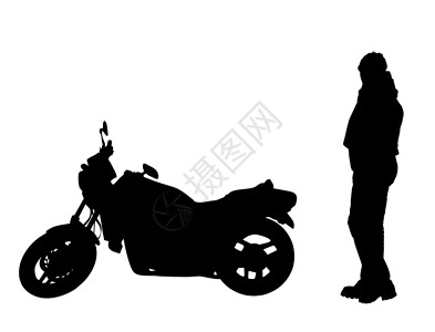 摩托车速度风险黑色勇气发动机运动摩托车手肾上腺素力量白色背景图片