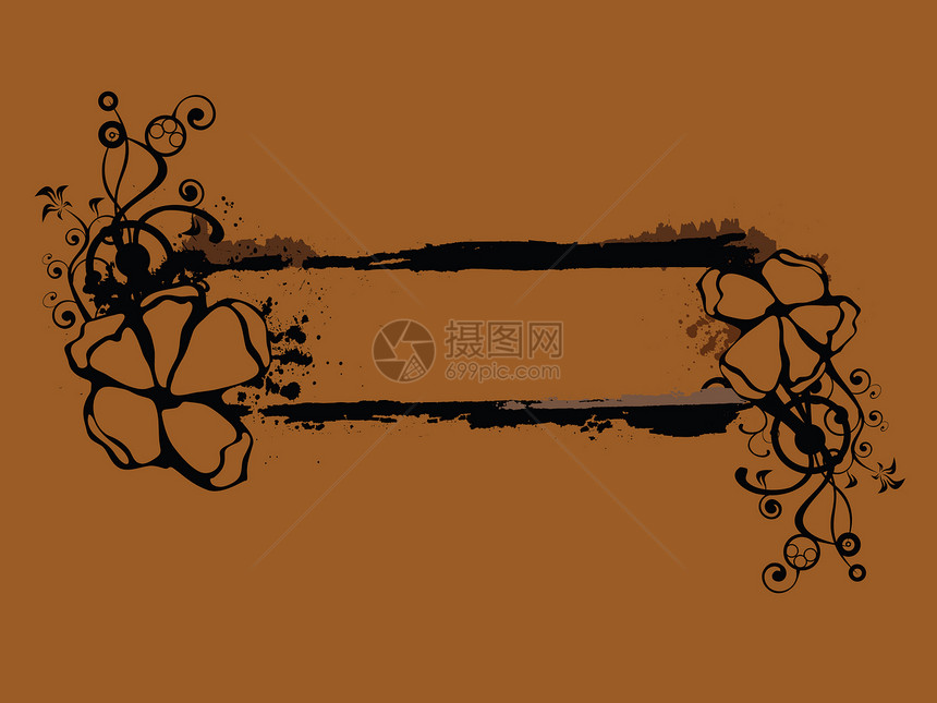 历史风格棕色透雕插图俱乐部植物群艺术黑色树叶精制创造力图片