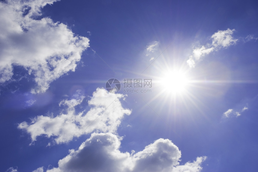 阳光晴天活力太阳星星射线反射天空图片