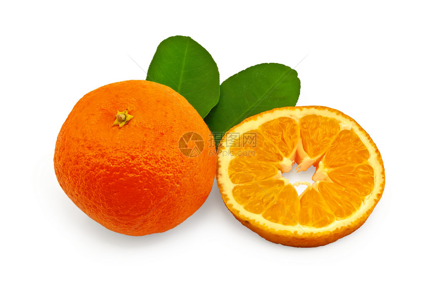 带叶子的坦格林小吃橙子白色日光生产美食水平绿色早餐食物图片