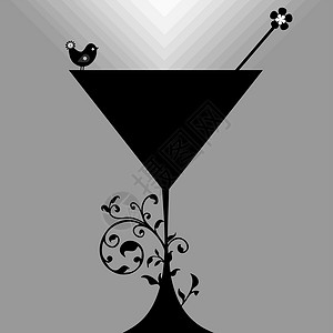 庆典鸡尾酒杯鸡尾酒古董酒精插图庆典卡片酒杯绘画乐趣酒吧玻璃插画
