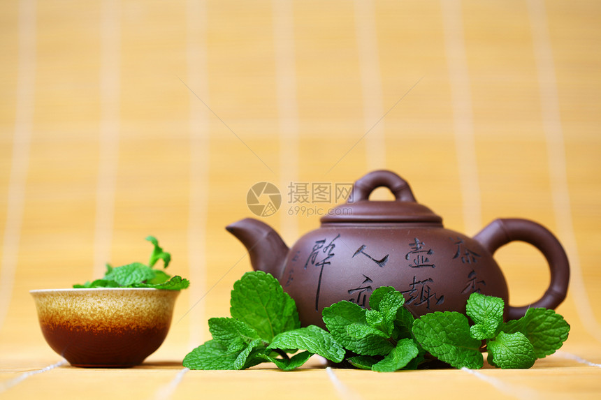薄荷茶小吃美食工作室液体草本植物英语饮料叶子文化竹子图片