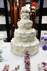 蛋糕白色庆典甜点婚礼装饰食物背景图片