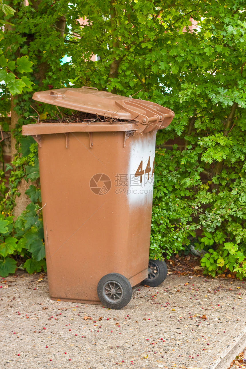 循环回收箱垃圾公用事业堆肥棕色环境花园轮子塑料回收图片
