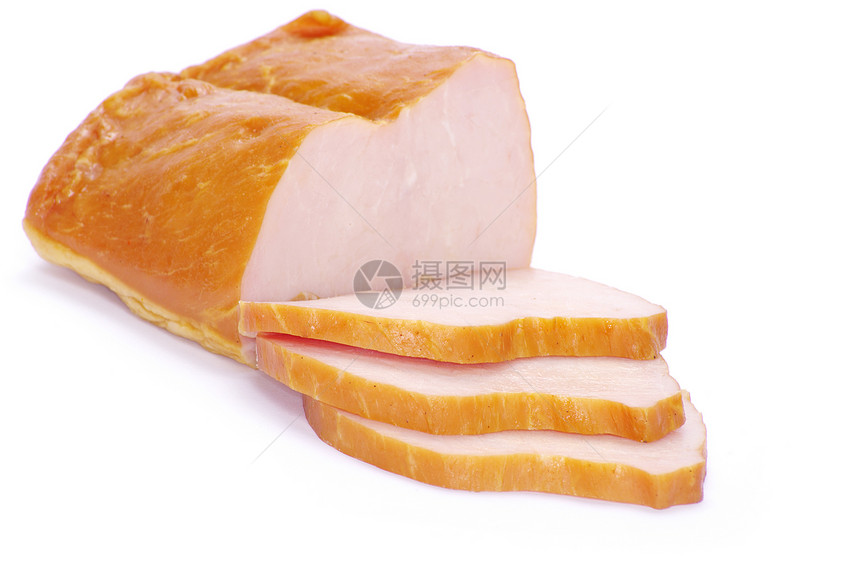 熏肉食物火腿条纹红色猪肉盐渍美食熏制盘子牛肉图片