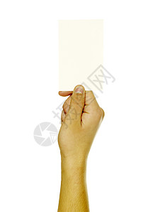 手持的卡片中女性手指商业广告牌海报公告床单问候语红色空白背景图片