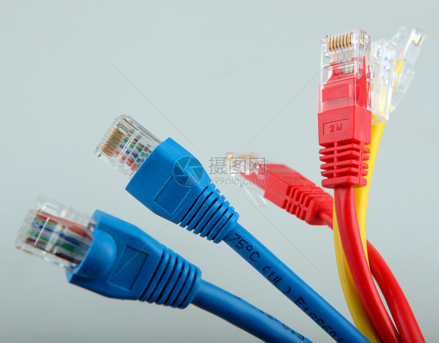 以太网网络电缆上网管子网线社区路由器电线电脑数据彩色管道图片