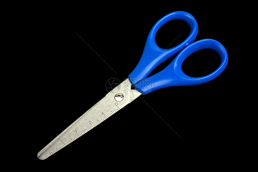剪刀塑料剪裁乐器工艺白色蓝色黑色反射工具头发图片
