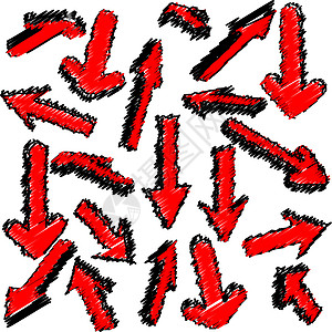 箭头涂鸦红色箭头矢量圆圈插图光标反光回收网站环境指针技术网络插画