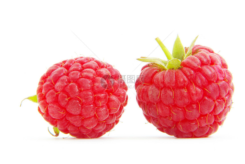 树莓草莓花园果味食物叶子绿色甜点覆盆子养分宏观红色图片