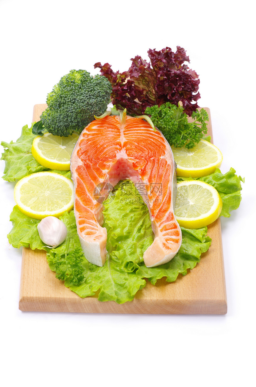 鲑鱼食物鳟鱼美食宏观白色香料草本植物橙子红色海鲜图片