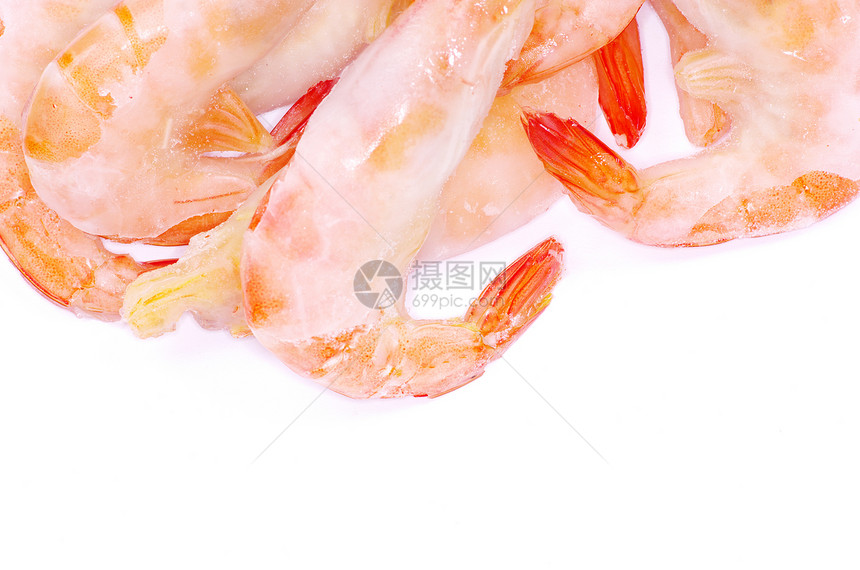 虾甲壳食物海鲜贝类橙子宏观动物尾巴白色小吃图片